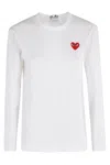 Comme Des Garçons Play Tshirt Red Emblem In White