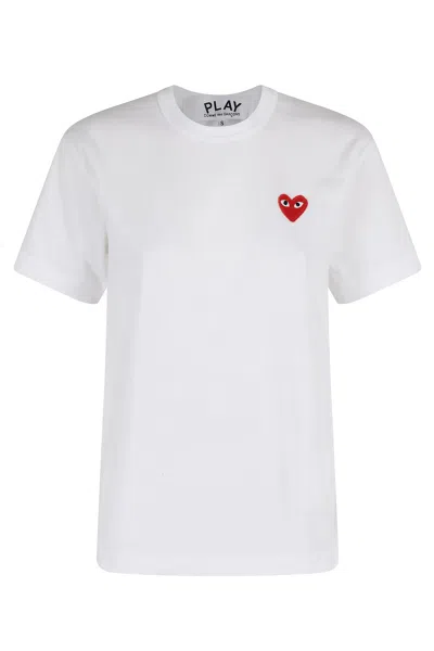Comme Des Garçons Play Tshirt Red Heart In White