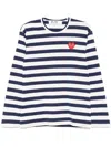Comme Des Garçons Play Emblem T-shirt In 1 Navyxwhite
