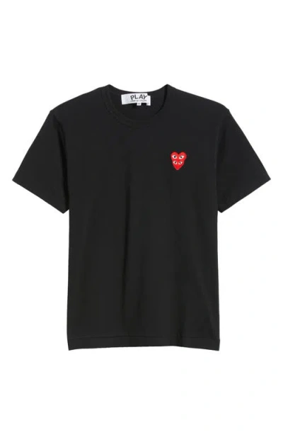 Comme Des Garçons Play Twin Hearts T-shirt In Black