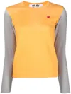 Comme Des Garçons Play Two-tone Knitted Jumper In Gelb