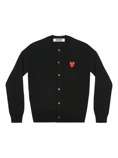 COMME DES GARÇONS PLAY COMME DES GARÇONS PLAY U ROUND-NECK DOUBLE RED EMBLEM KNIT CLOTHING