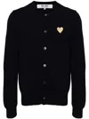 Comme Des Garçons Play U Round-neck Gold Emblem Knit Clothing In Black