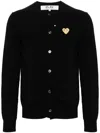 Comme Des Garçons Play U Round-neck Gold Emblem Knit Clothing In Black