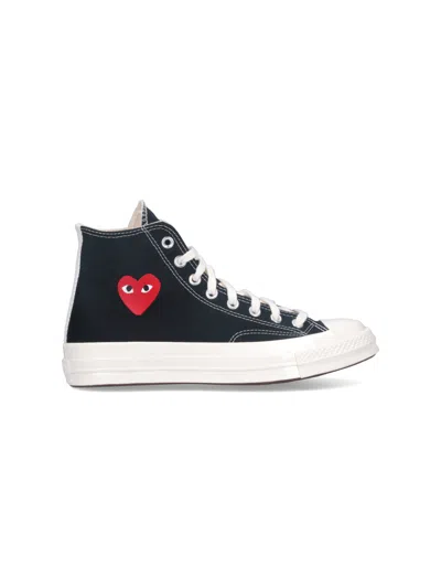Comme Des Garçons Play Comme Des Garcons Play Unisex Cotton Upper & Rubber Sole Sneakers In Black