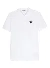 Comme Des Garçons Play Unisex T-shirt Black Emblem Knit Clothing In White