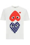 Comme Des Garçons Play Heart-print Cotton T-shirt In White (white)