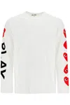 Comme Des Garçons Play Heart-print Cotton T-shirt In White (white)