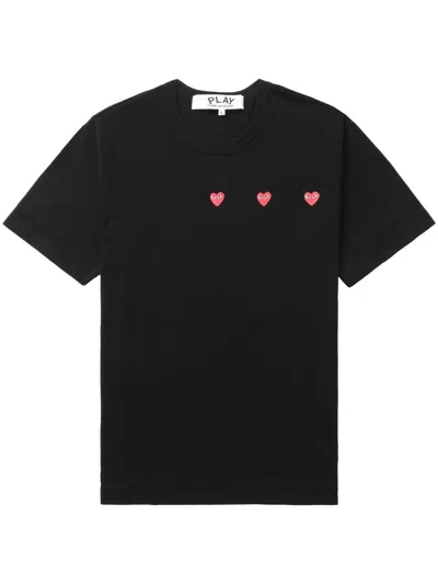 Comme Des Garçons Play Unisex T-shirt Logo Print Knit In Black