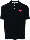 Comme Des Garçons Play Unisex T-shirt Red Emblem Knit Clothing In Black