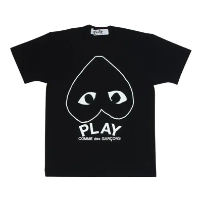Comme Des Garçons Play Upside Down Whtie Outline Tee Unisex In Black