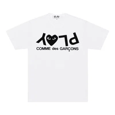 Comme Des Garçons Play Upside Down Word Tee Unisex In White