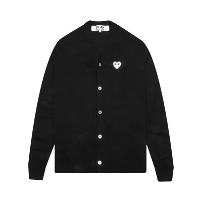 Pre-owned Comme Des Garçons Play V-neck Cardigan 'navy' In Blue