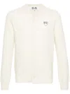 Comme Des Garçons Play Heart-motif Wool Cardigan In 3 Natural