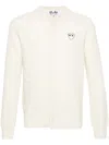 Comme Des Garçons Play Heart-motif Wool Cardigan In 3 Natural