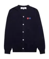 Comme Des Garçons Play V-neck Long-sleeved Sweater In Black