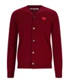 Comme Des Garçons Play V-neck Wool Cardigan In Red