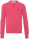 Comme Des Garçons Play Pullover Mit V-ausschnitt In Rosa