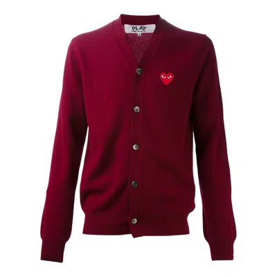 Comme Des Garçons Play V-neck Cardigan Red Emblem Unisex