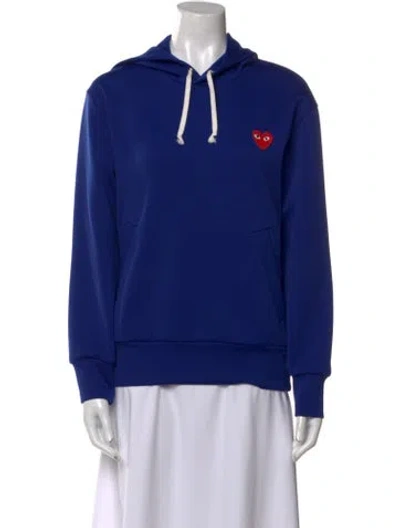 Pre-owned Comme Des Garçons Play V-neck Long Sleeve Sweatshirt In Blue