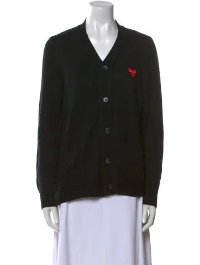 Pre-owned Comme Des Garçons Play V-neck Sweater In Black