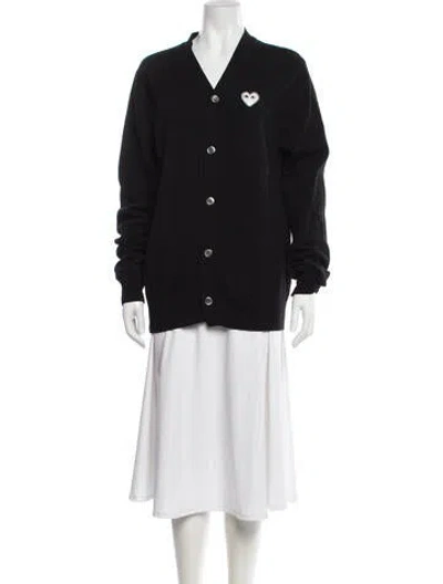 Pre-owned Comme Des Garçons Play V-neck Sweater In Black