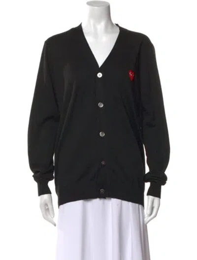 Pre-owned Comme Des Garçons Play V-neck Sweater In Black
