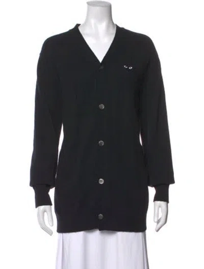 Pre-owned Comme Des Garçons Play V-neck Sweater In Black
