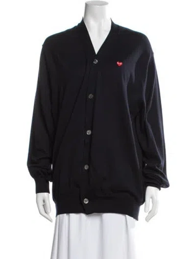 Pre-owned Comme Des Garçons Play V-neck Sweater In Blue
