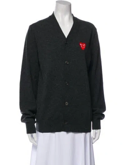 Pre-owned Comme Des Garçons Play V-neck Sweater In Gray