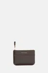 Comme Des Garçons Play Zip-fastening Leather Card Holder In Brown