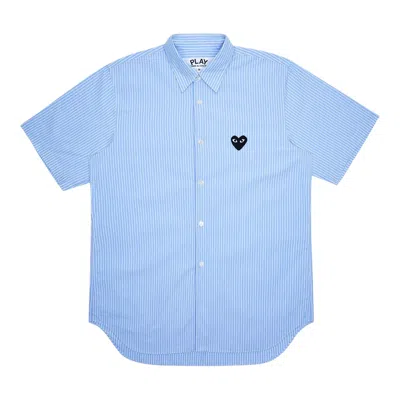 Comme Des Garçons Play Washed Cotton Shirt In Blue