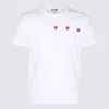 COMME DES GARÇONS PLAY WHITE AND RED COTTON PLAY T-SHIRT
