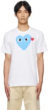 Comme Des Garçons Play White Big Blue Heart T-shirt