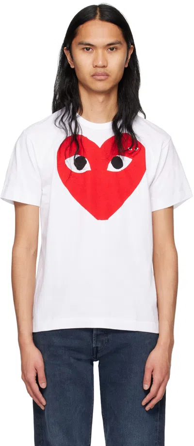 Comme Des Garçons Play White Big Heart T-shirt In 1 White
