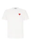Comme Des Garçons Play Overlap-heart Print Cotton-jersey T-shirt In White