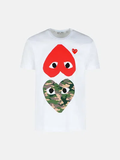 Comme Des Garçons Play White Cotton T-shirt