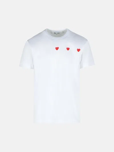 Comme Des Garçons Play White Cotton T-shirt