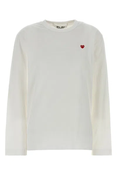 Comme Des Garçons Play Comme Des Garcons Play White Cotton T-shirt