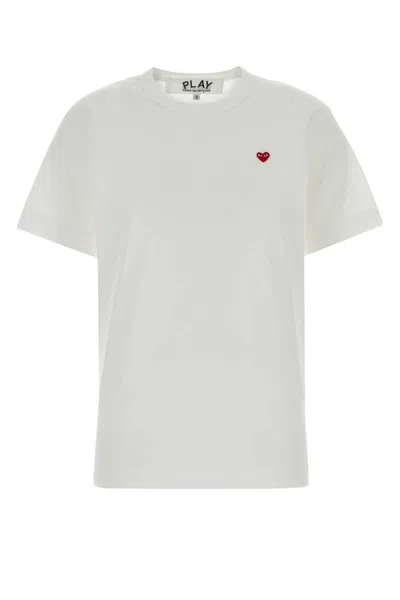Comme Des Garçons Play Comme Des Garcons Play White Cotton T Shirt