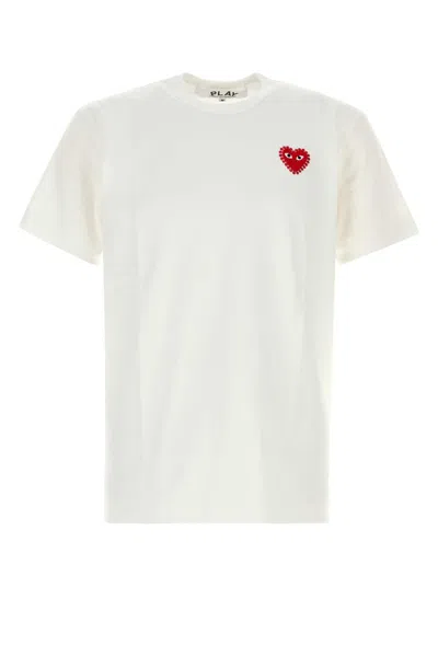 Comme Des Garçons Play Comme Des Garcons Play White Cotton T Shirt