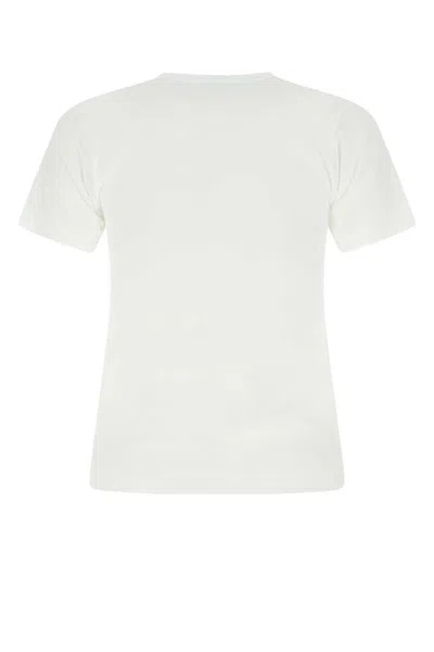 Comme Des Garçons Play White Cotton T-shirt In Blue