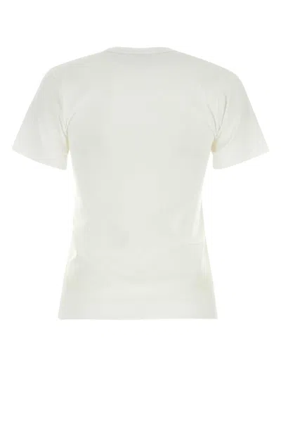 Comme Des Garçons Play White Cotton T-shirt In Whtred
