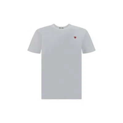 Comme Des Garçons Play T-shirt In Cotone Con Logo In White