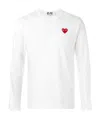 Comme Des Garçons Play White Heart-shaped Patch Long-sleeved T-shirt In White