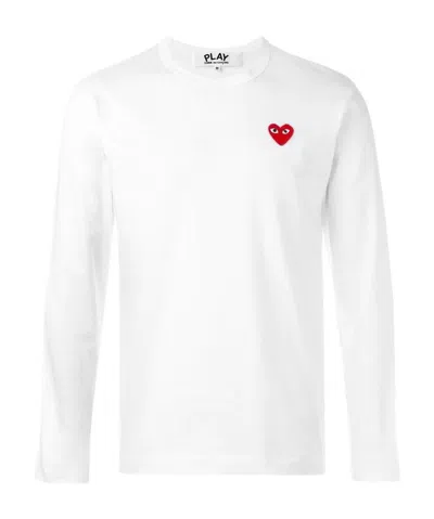 Comme Des Garçons Play White Heart-shaped Patch Long-sleeved T-shirt