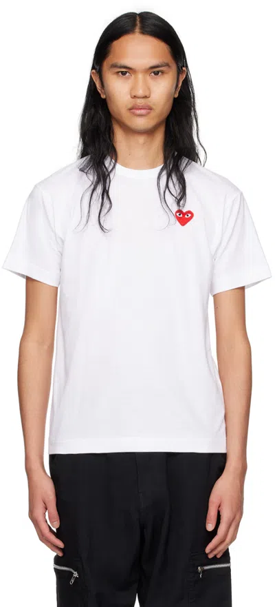 Comme Des Garçons Play White Heart T-shirt In 2 White