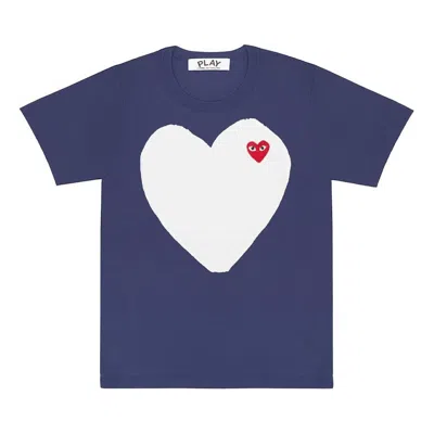 Comme Des Garçons Play T-shirt With Heart-shaped Logo Detail In Blue