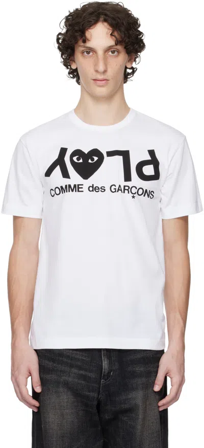 Comme Des Garçons Play Comme Des Garcons Play Word Logo Short Sleeve White