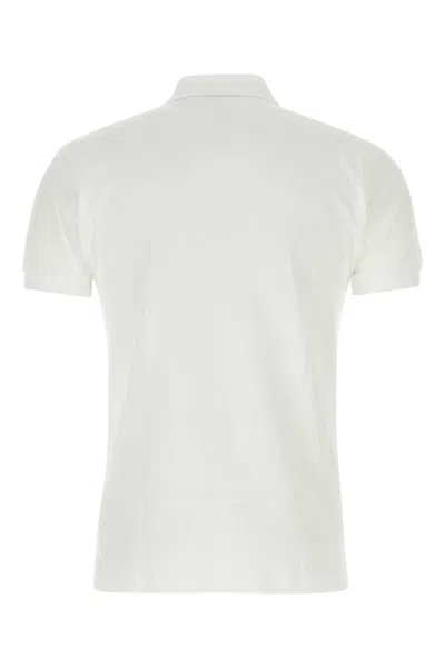 Comme Des Garçons Play White Piquet Polo Shirt In Wht